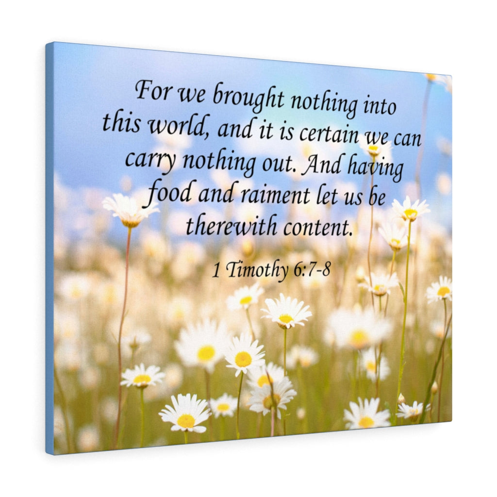 Scripture Walls Content 1 Timothy 6:7-8 Wall Art Christian Home Decor Unframed-Express Your Love Gifts