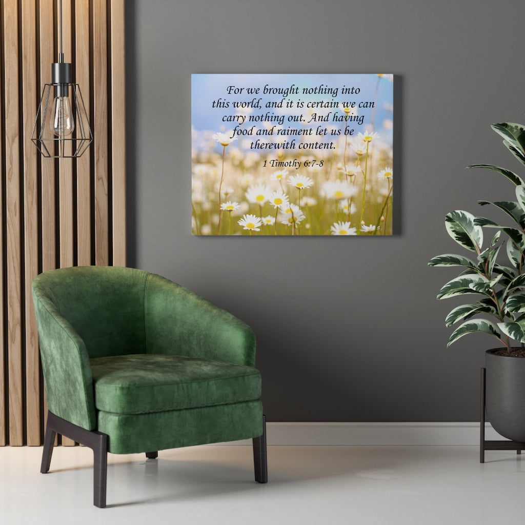 Scripture Walls Content 1 Timothy 6:7-8 Wall Art Christian Home Decor Unframed-Express Your Love Gifts