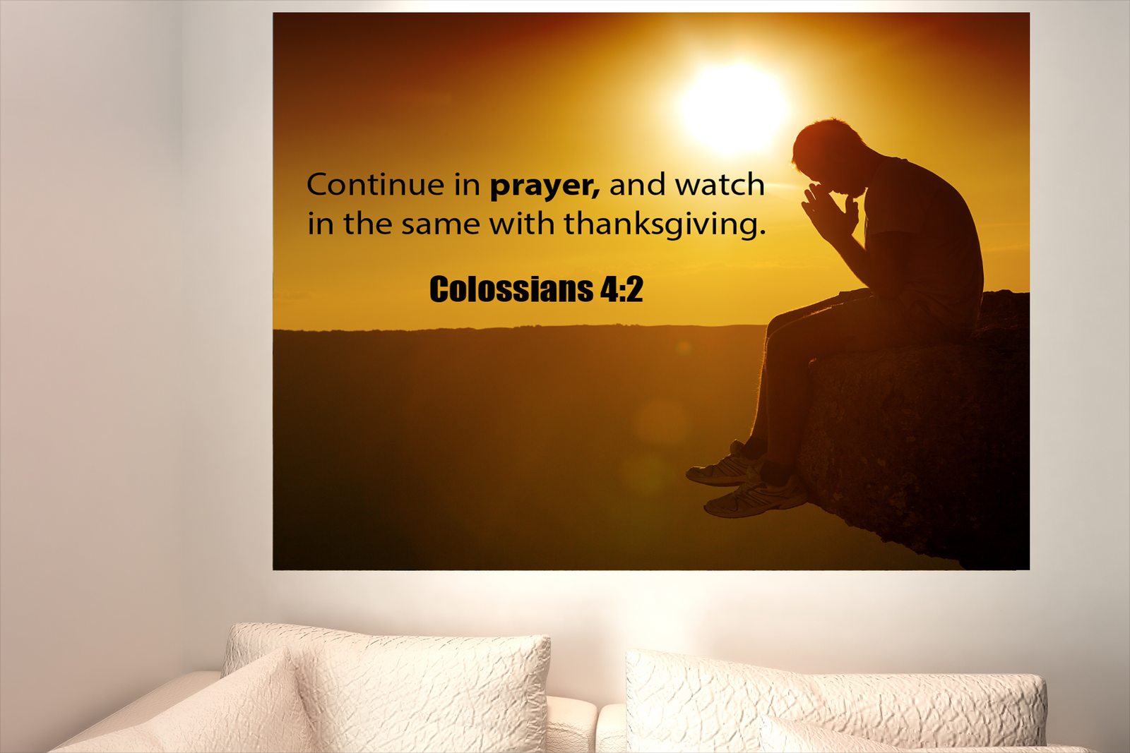 Scripture Walls Continue in Prayer Colossians 4:2 Christian Home Decor Bible Art Unframed-Express Your Love Gifts