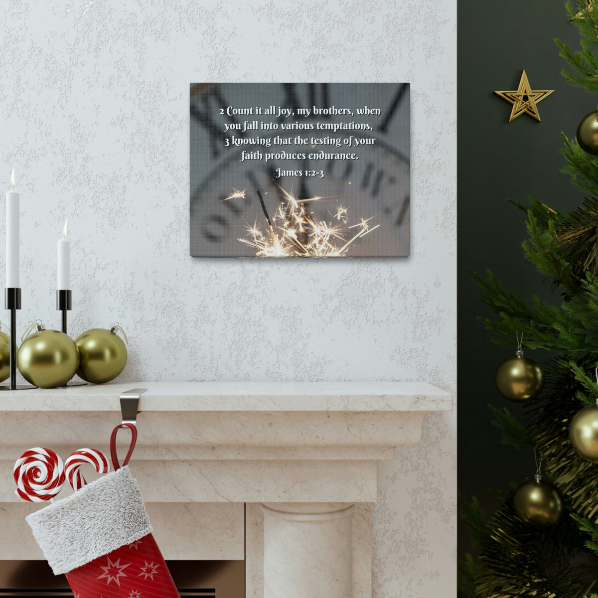 Scripture Walls Count It All Joy James 1:2 Bible Verse Canvas Christian Wall Art Ready to Hang Unframed-Express Your Love Gifts