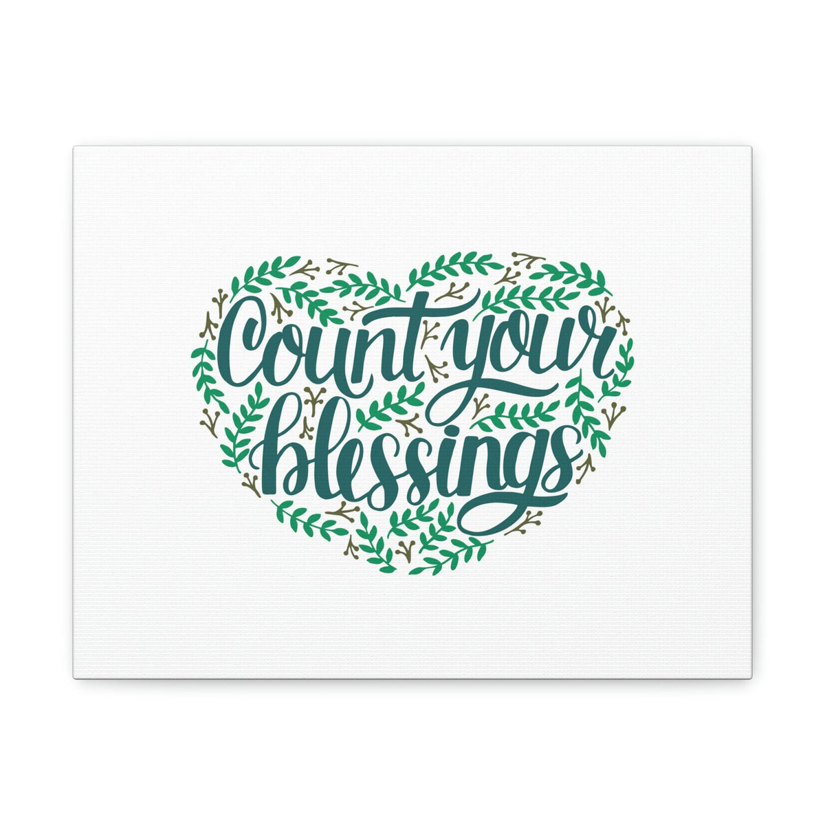 Scripture Walls Count Your Blessings Philippians 4:8 Green Heart Christian Wall Art Bible Verse Print Ready to Hang Unframed-Express Your Love Gifts