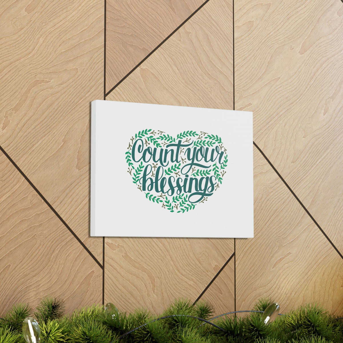 Scripture Walls Count Your Blessings Philippians 4:8 Green Heart Christian Wall Art Bible Verse Print Ready to Hang Unframed-Express Your Love Gifts