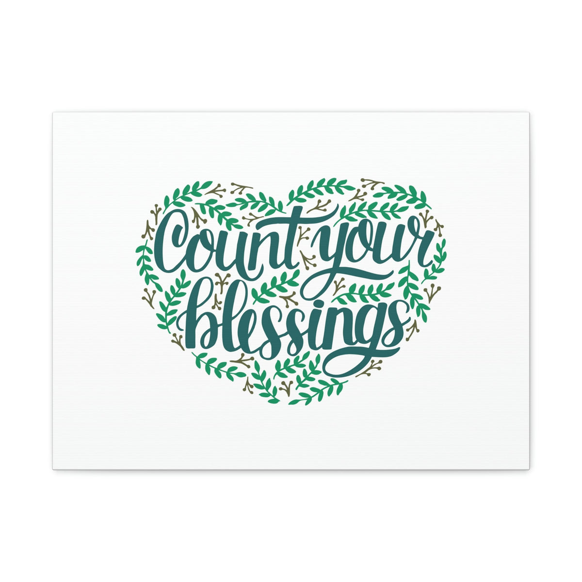 Scripture Walls Count Your Blessings Philippians 4:8 Green Heart Christian Wall Art Bible Verse Print Ready to Hang Unframed-Express Your Love Gifts
