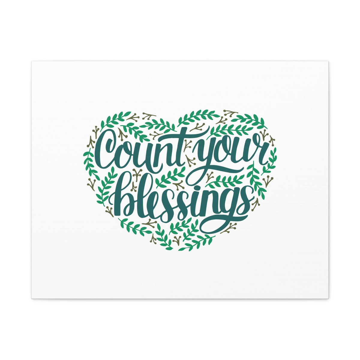 Scripture Walls Count Your Blessings Philippians 4:8 Green Heart Christian Wall Art Bible Verse Print Ready to Hang Unframed-Express Your Love Gifts