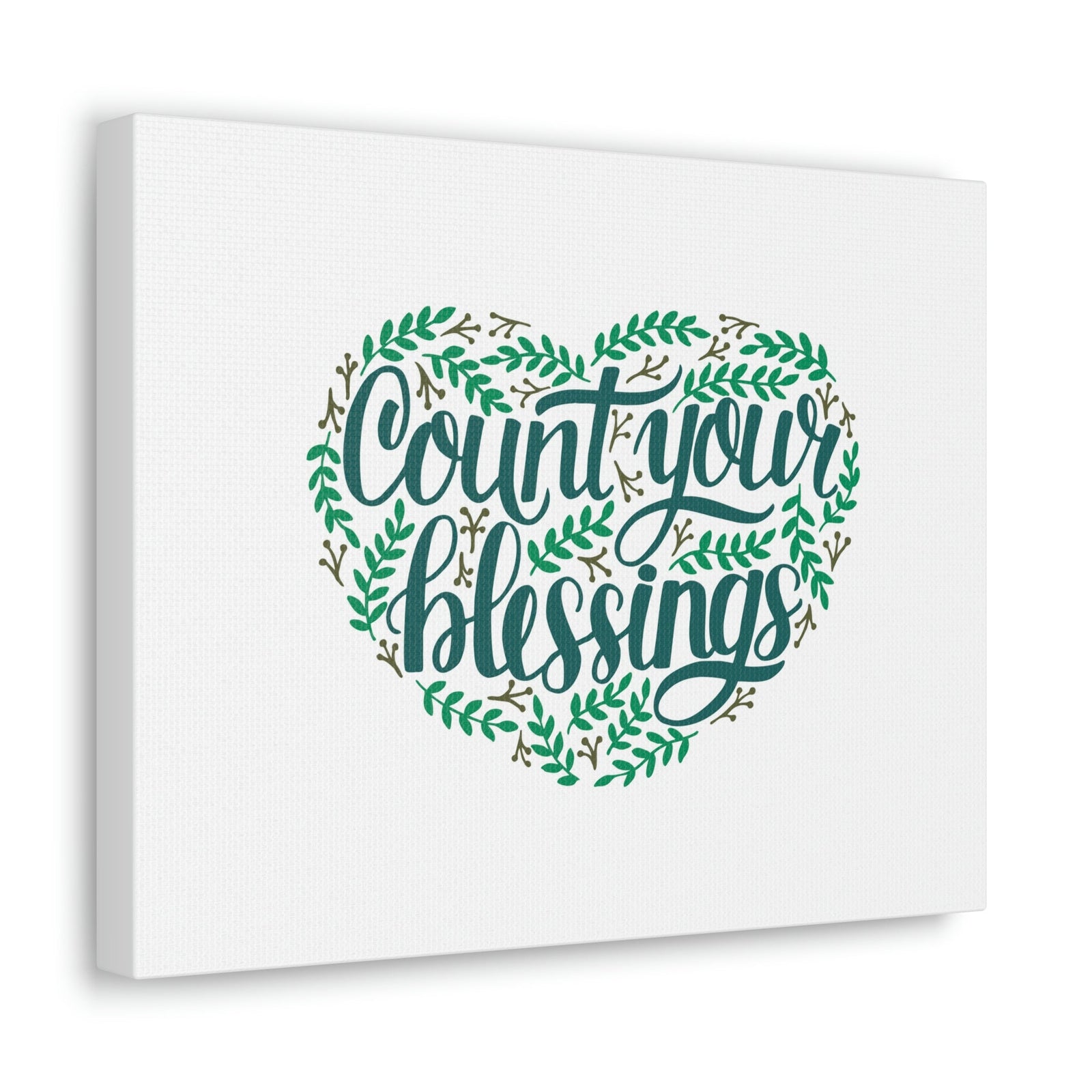 Scripture Walls Count Your Blessings Philippians 4:8 Green Heart Christian Wall Art Bible Verse Print Ready to Hang Unframed-Express Your Love Gifts