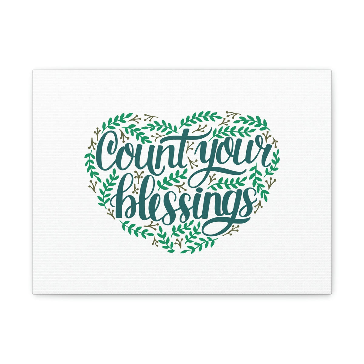 Scripture Walls Count Your Blessings Philippians 4:8 Green Heart Christian Wall Art Bible Verse Print Ready to Hang Unframed-Express Your Love Gifts
