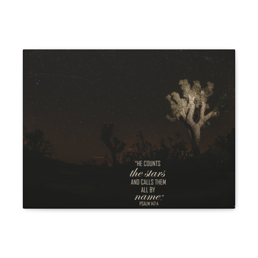 Scripture Walls Counts The Stars Psalm 147:4 Bible Verse Canvas Christian Wall Art Ready to Hang Unframed-Express Your Love Gifts