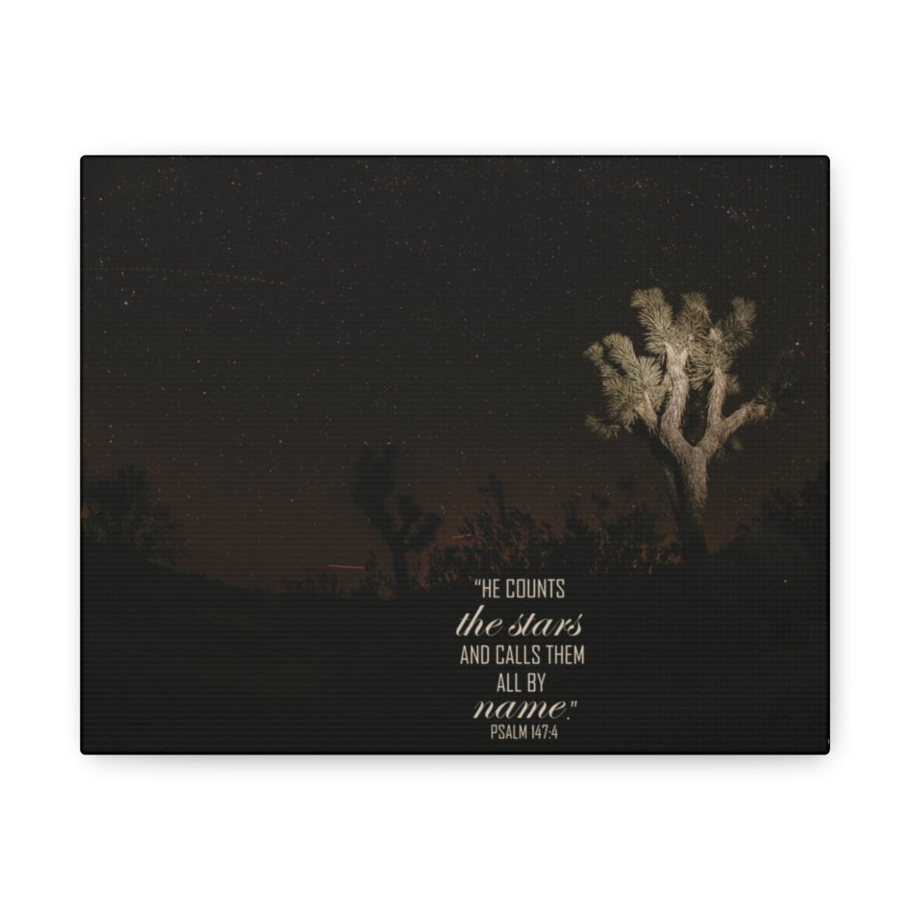 Scripture Walls Counts The Stars Psalm 147:4 Bible Verse Canvas Christian Wall Art Ready to Hang Unframed-Express Your Love Gifts