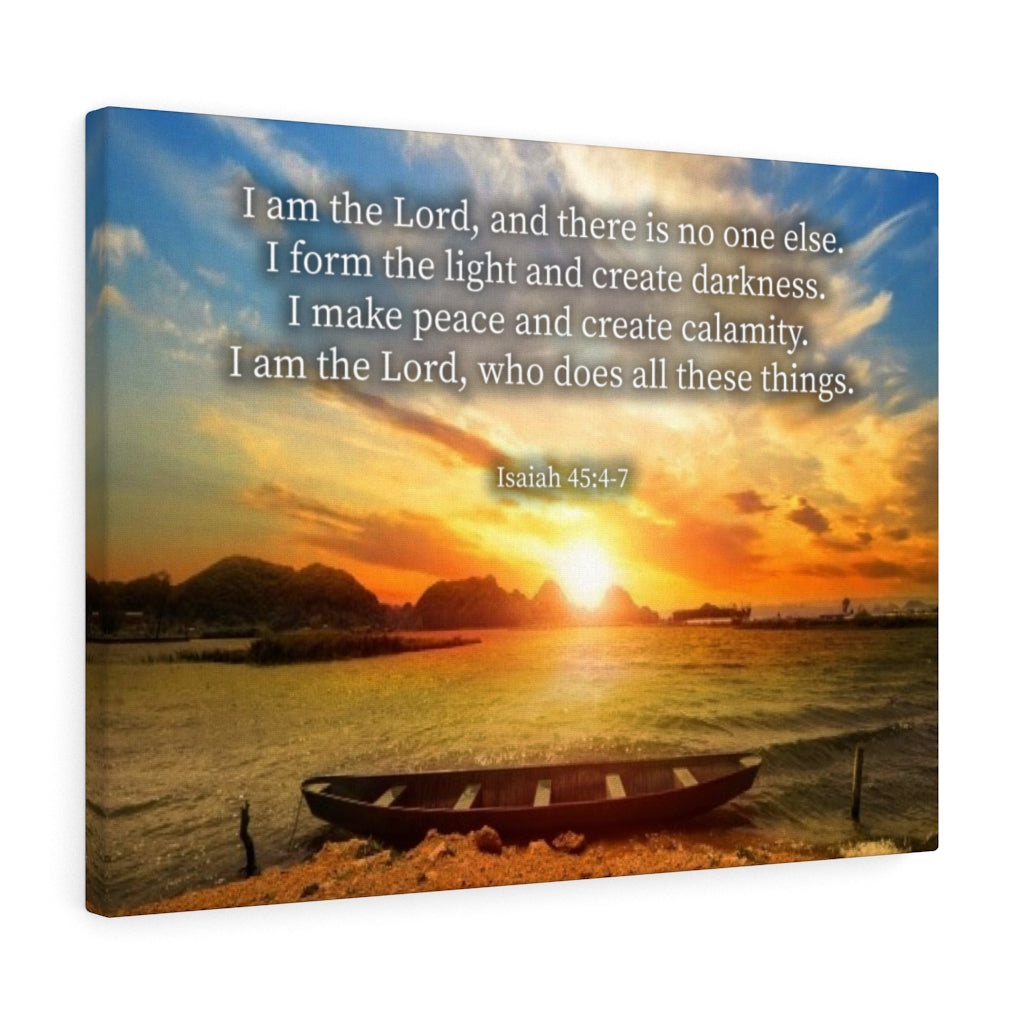 Scripture Walls Create Calamity Isaiah 45:6-7 Bible Verse Canvas Christian Wall Art Ready to Hang Unframed-Express Your Love Gifts
