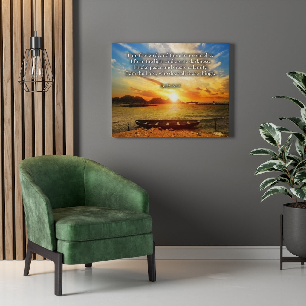 Scripture Walls Create Calamity Isaiah 45:6-7 Bible Verse Canvas Christian Wall Art Ready to Hang Unframed-Express Your Love Gifts