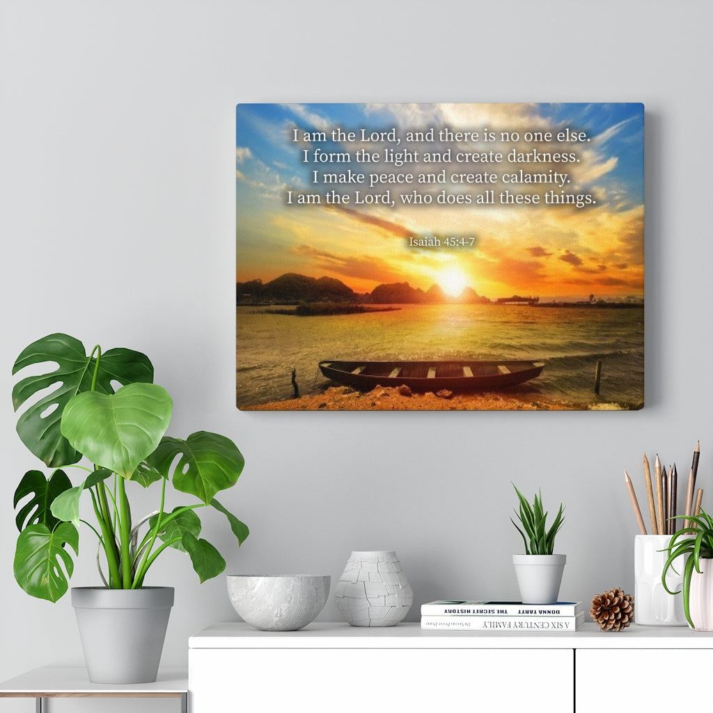 Scripture Walls Create Calamity Isaiah 45:6-7 Bible Verse Canvas Christian Wall Art Ready to Hang Unframed-Express Your Love Gifts