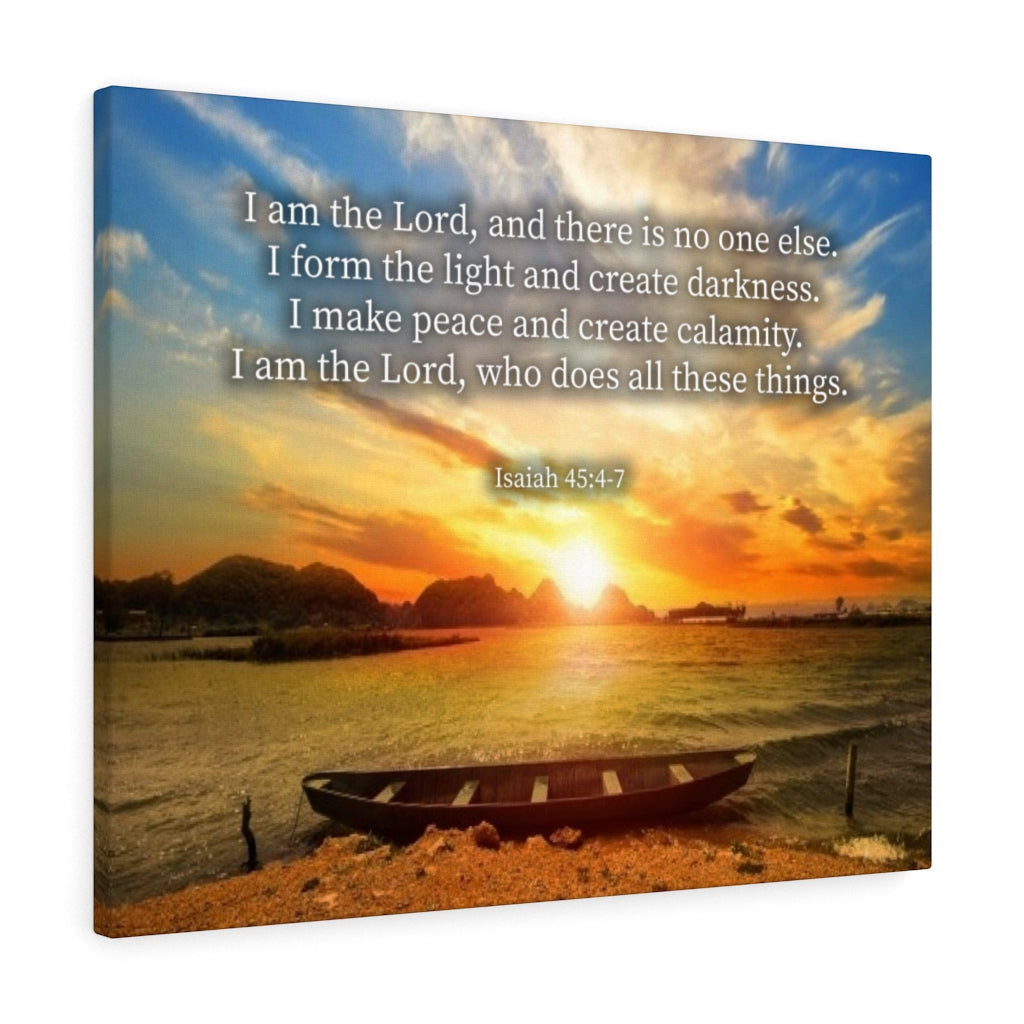 Scripture Walls Create Calamity Isaiah 45:6-7 Bible Verse Canvas Christian Wall Art Ready to Hang Unframed-Express Your Love Gifts