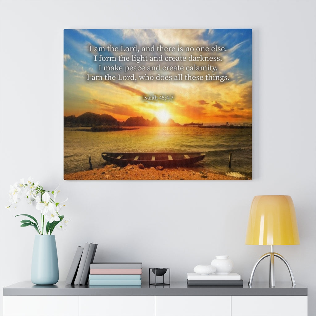 Scripture Walls Create Calamity Isaiah 45:6-7 Bible Verse Canvas Christian Wall Art Ready to Hang Unframed-Express Your Love Gifts