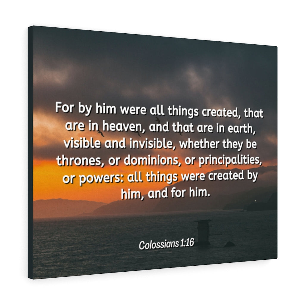 Scripture Walls Created By Him Colossians 1:16 Bible Verse Canvas Christian Wall Art Ready to Hang Unframed-Express Your Love Gifts