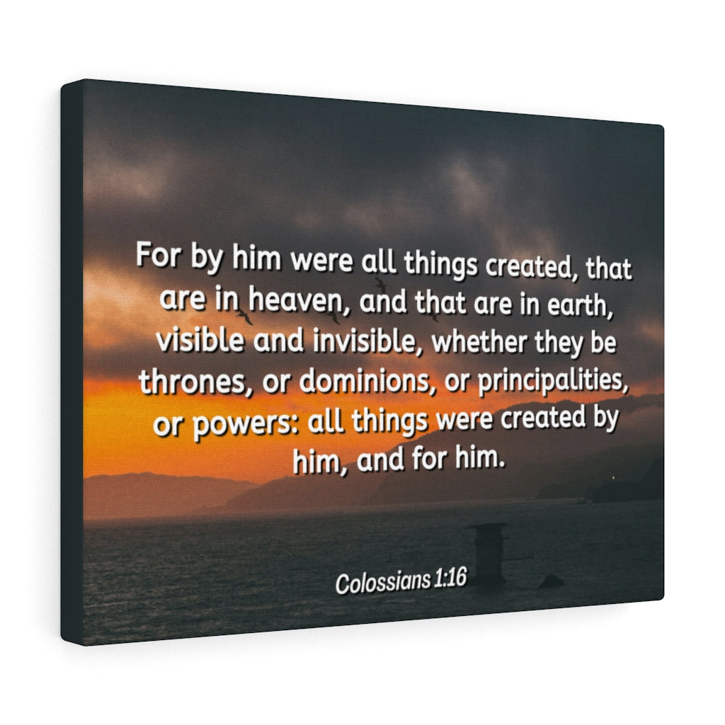Scripture Walls Created By Him Colossians 1:16 Bible Verse Canvas Christian Wall Art Ready to Hang Unframed-Express Your Love Gifts