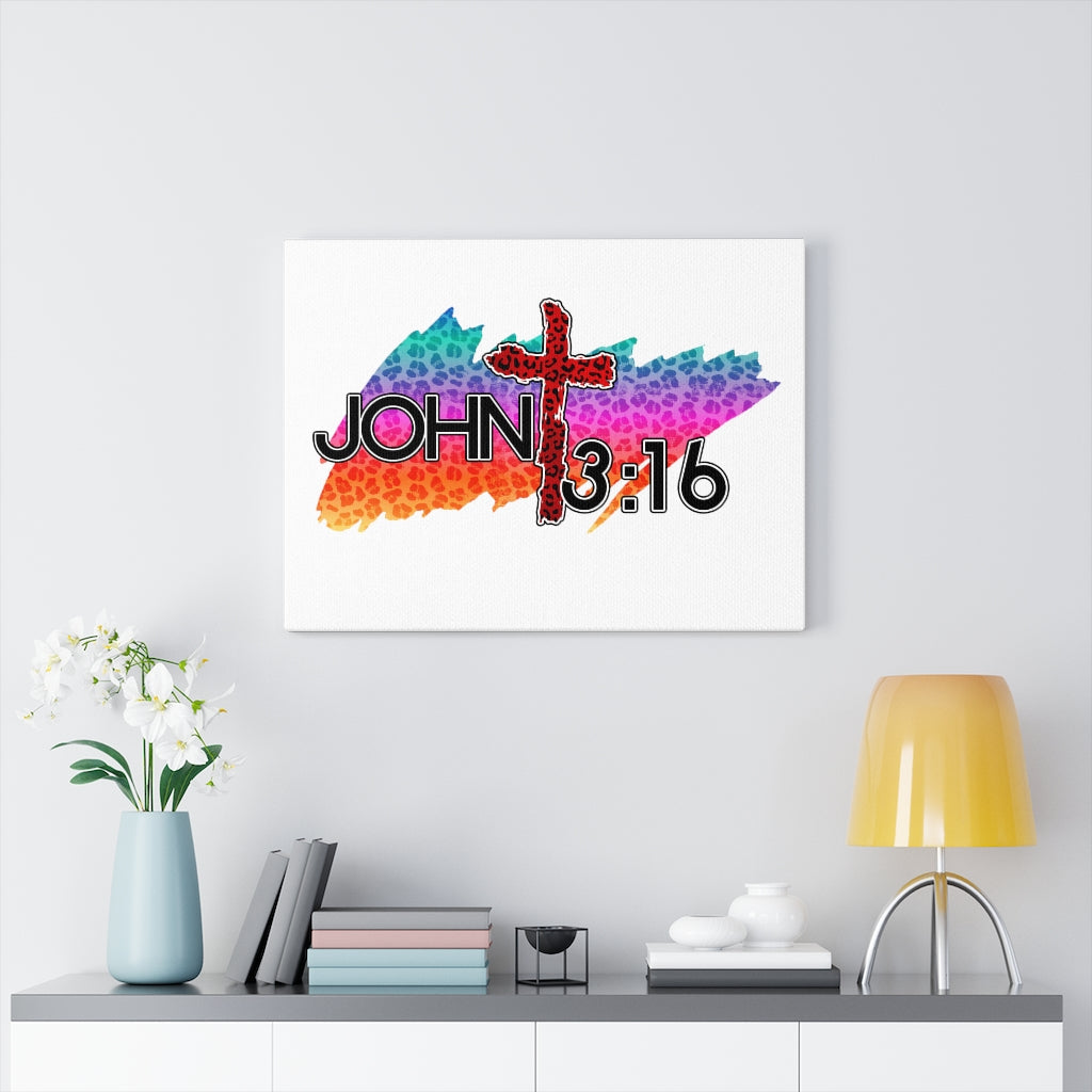 Scripture Walls Cross Jaguar John 3:16 Bible Verse Canvas Christian Wall Art Ready to Hang Unframed-Express Your Love Gifts