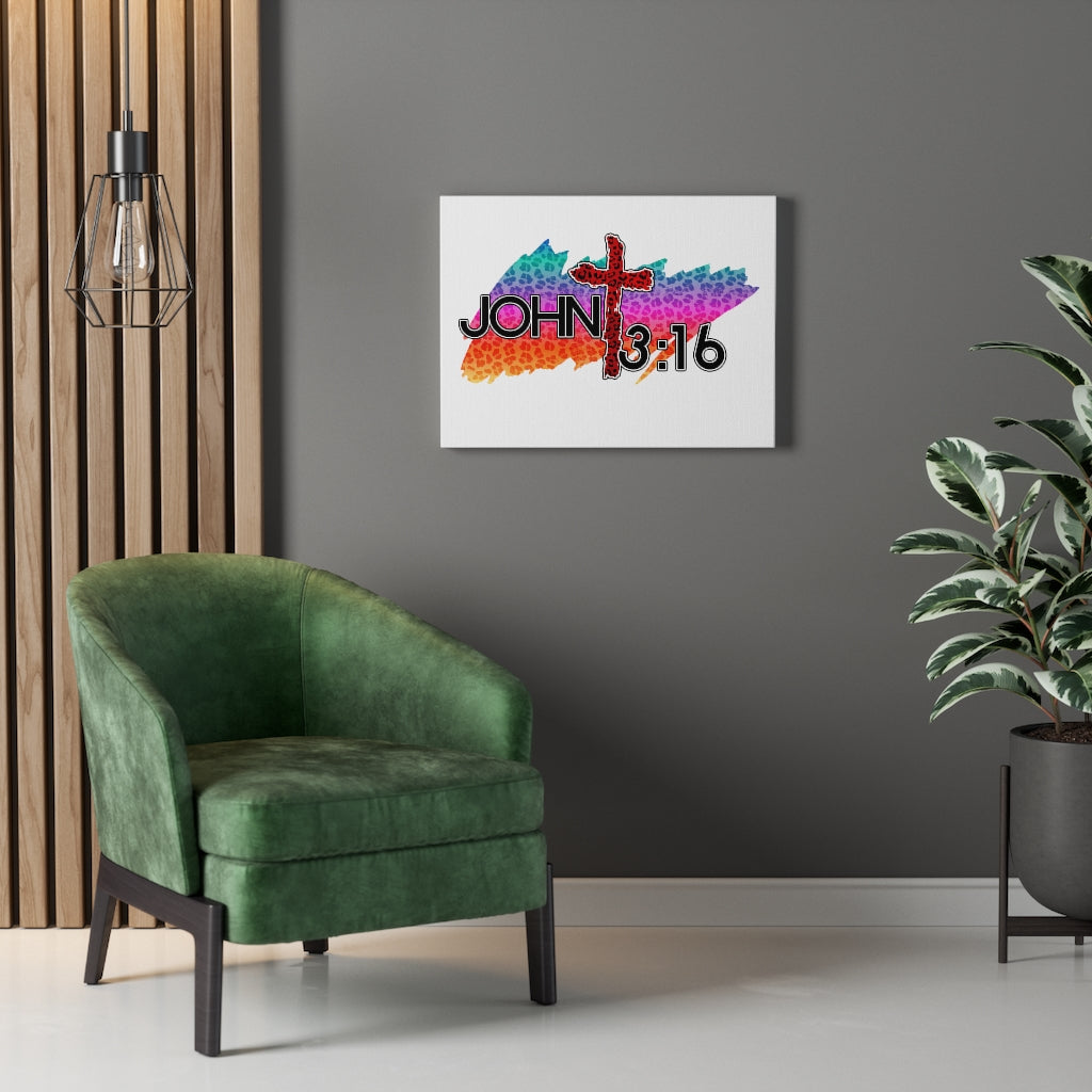 Scripture Walls Cross Jaguar John 3:16 Bible Verse Canvas Christian Wall Art Ready to Hang Unframed-Express Your Love Gifts