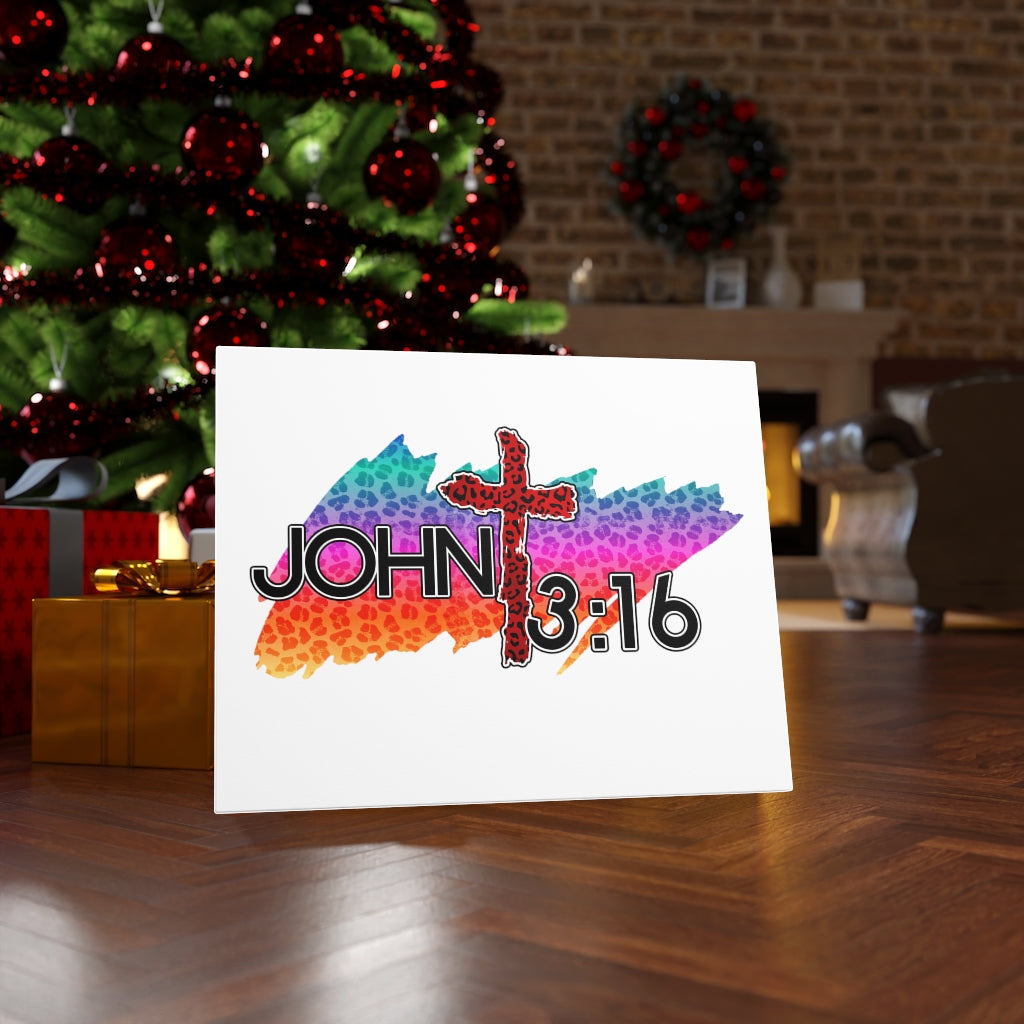Scripture Walls Cross Jaguar John 3:16 Bible Verse Canvas Christian Wall Art Ready to Hang Unframed-Express Your Love Gifts