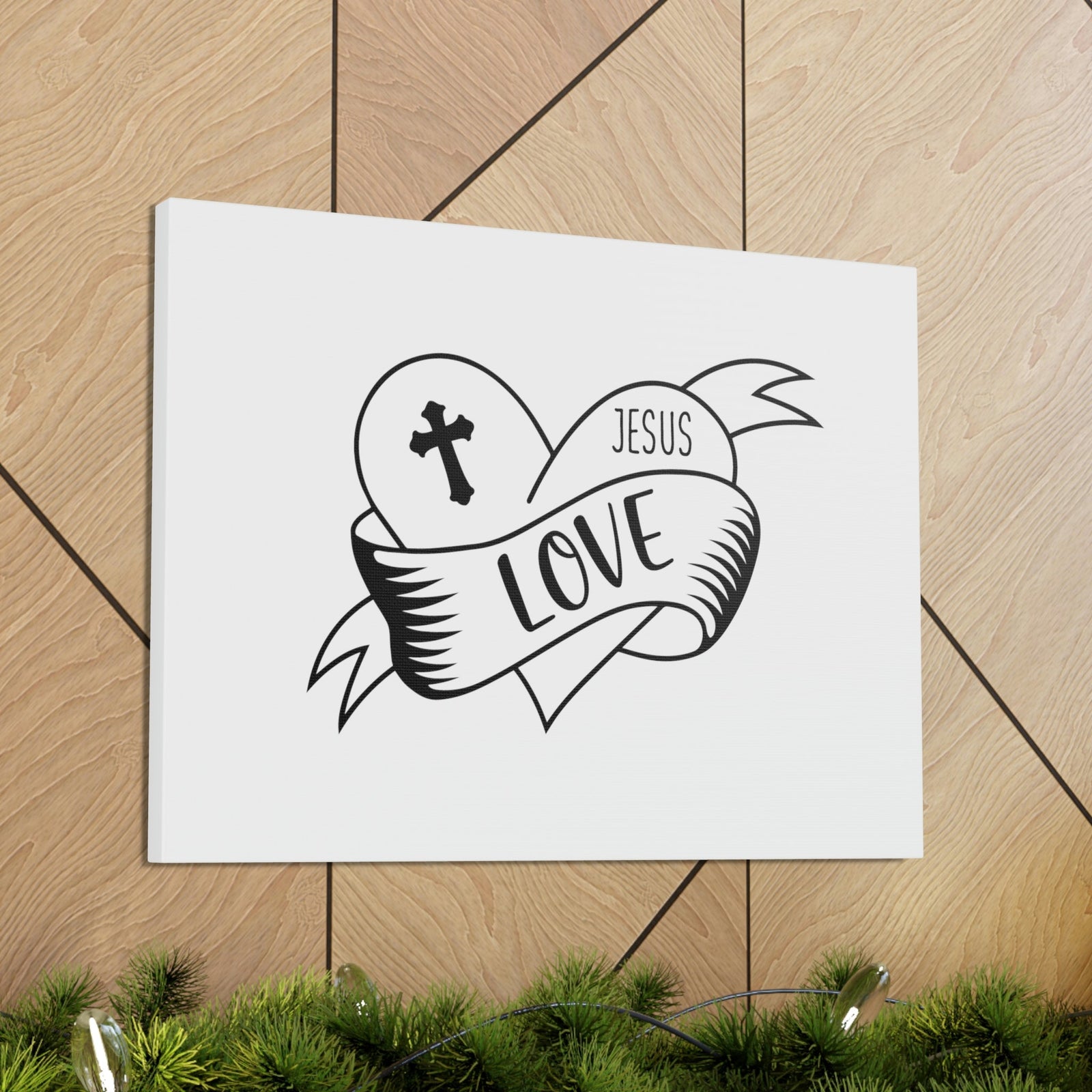 Scripture Walls Cross Love Jesus Romans 5:8 Heart Christian Wall Art Bible Verse Print Ready to Hang Unframed-Express Your Love Gifts