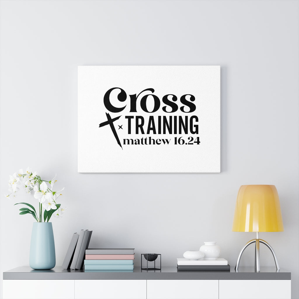 Scripture Walls Cross Training Matthew 16:24 Bible Verse Canvas Christian Wall Art Ready to Hang Unframed-Express Your Love Gifts
