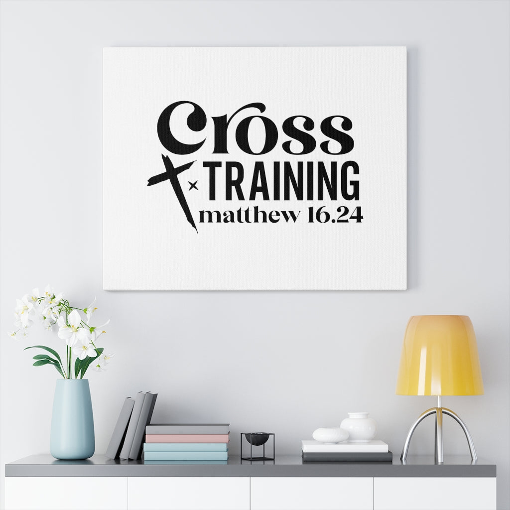 Scripture Walls Cross Training Matthew 16:24 Bible Verse Canvas Christian Wall Art Ready to Hang Unframed-Express Your Love Gifts