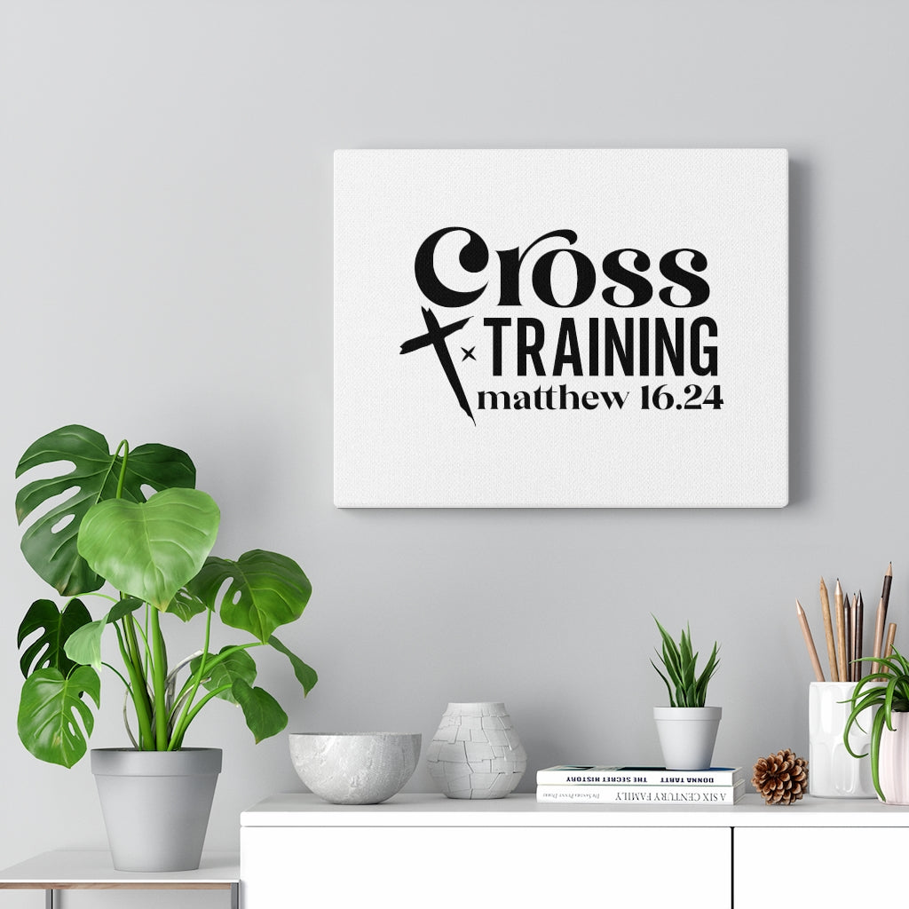 Scripture Walls Cross Training Matthew 16:24 Bible Verse Canvas Christian Wall Art Ready to Hang Unframed-Express Your Love Gifts