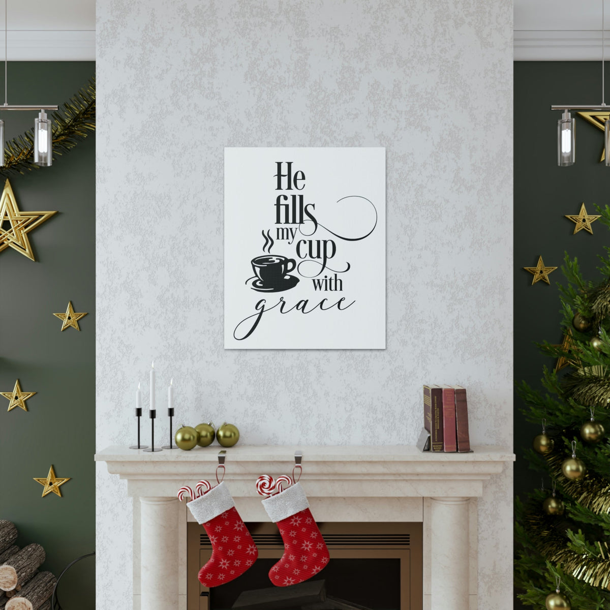 Scripture Walls Cup With Grace John 1:16 Christian Wall Art Print Ready to Hang Unframed-Express Your Love Gifts