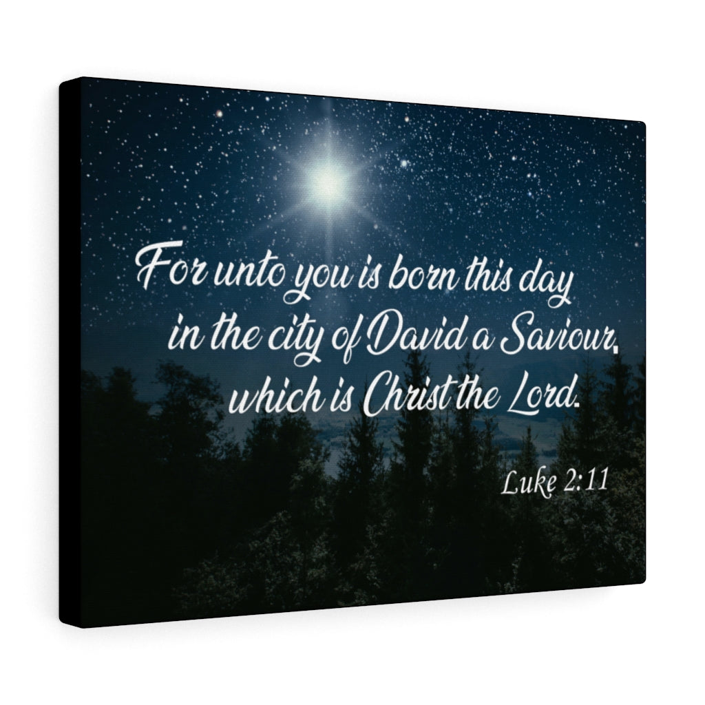 Scripture Walls David a Saviour Luke 2:11 Bible Verse Canvas Christian Wall Art Ready to Hang Unframed-Express Your Love Gifts