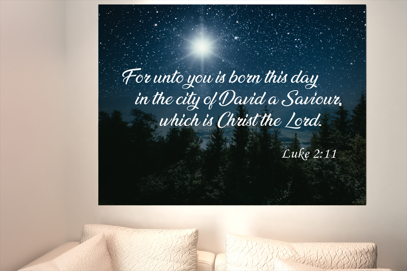 Scripture Walls David a Saviour Luke 2:11 Bible Verse Canvas Christian Wall Art Ready to Hang Unframed-Express Your Love Gifts