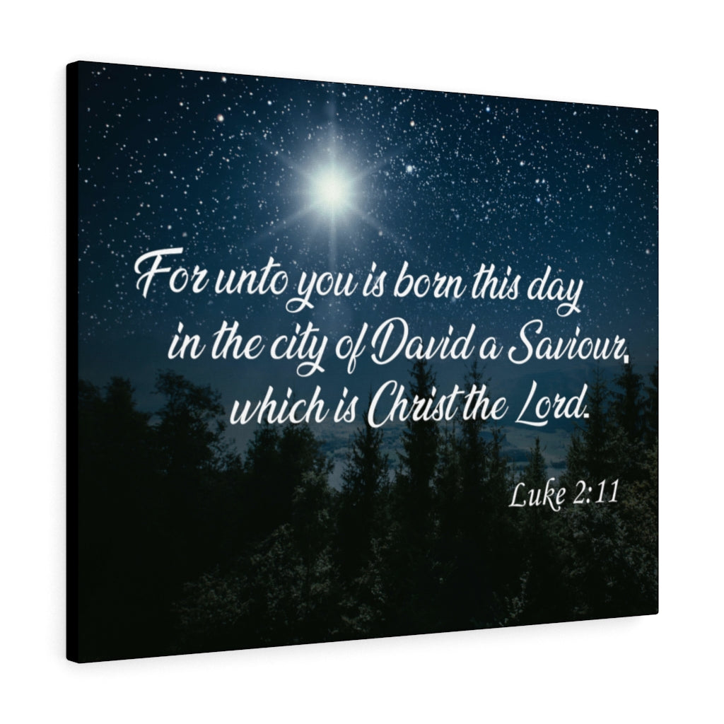 Scripture Walls David a Saviour Luke 2:11 Bible Verse Canvas Christian Wall Art Ready to Hang Unframed-Express Your Love Gifts
