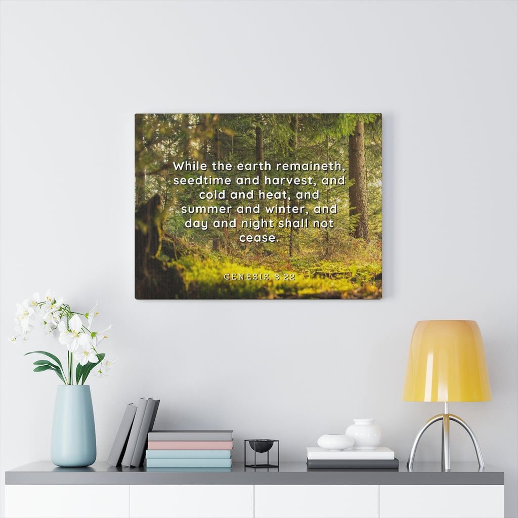 Scripture Walls Day And Night Genesis 8:22 Bible Verse Canvas Christian Wall Art Ready to Hang Unframed-Express Your Love Gifts
