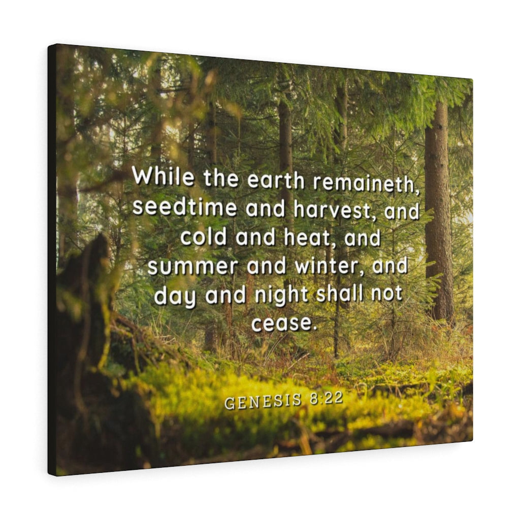 Scripture Walls Day And Night Genesis 8:22 Bible Verse Canvas Christian Wall Art Ready to Hang Unframed-Express Your Love Gifts