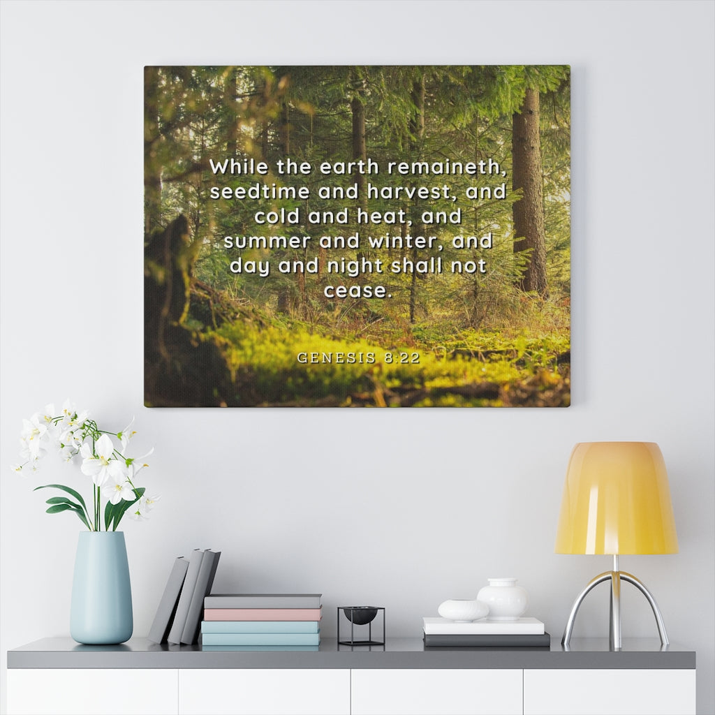Scripture Walls Day And Night Genesis 8:22 Bible Verse Canvas Christian Wall Art Ready to Hang Unframed-Express Your Love Gifts