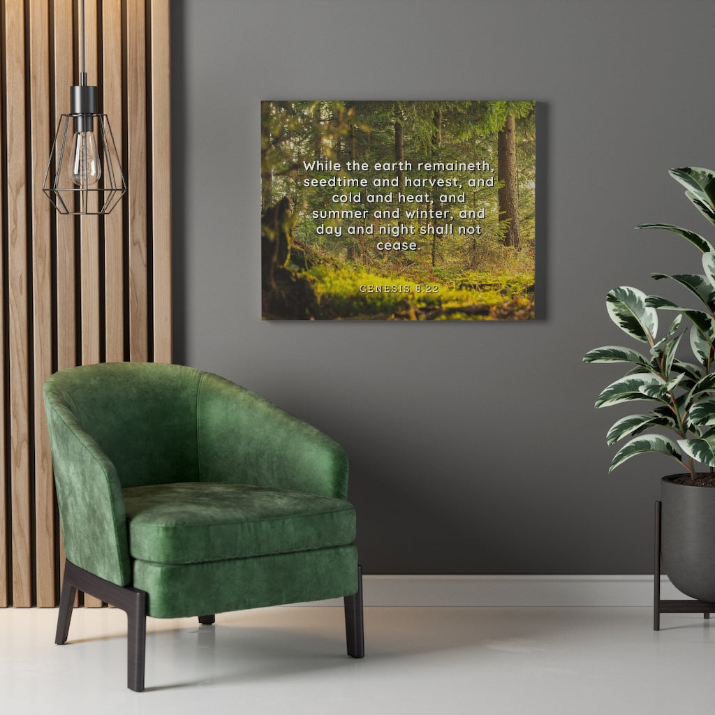 Scripture Walls Day And Night Genesis 8:22 Bible Verse Canvas Christian Wall Art Ready to Hang Unframed-Express Your Love Gifts