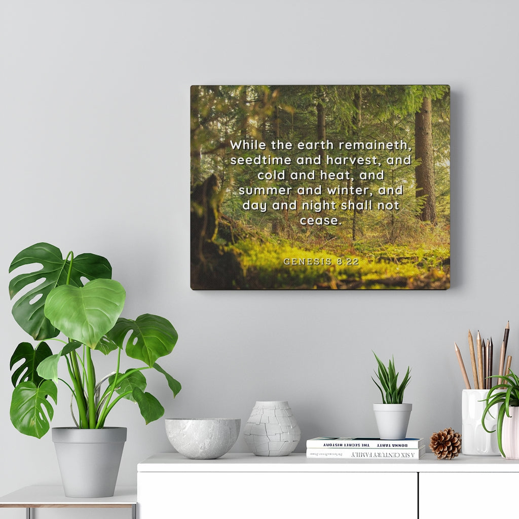 Scripture Walls Day And Night Genesis 8:22 Bible Verse Canvas Christian Wall Art Ready to Hang Unframed-Express Your Love Gifts