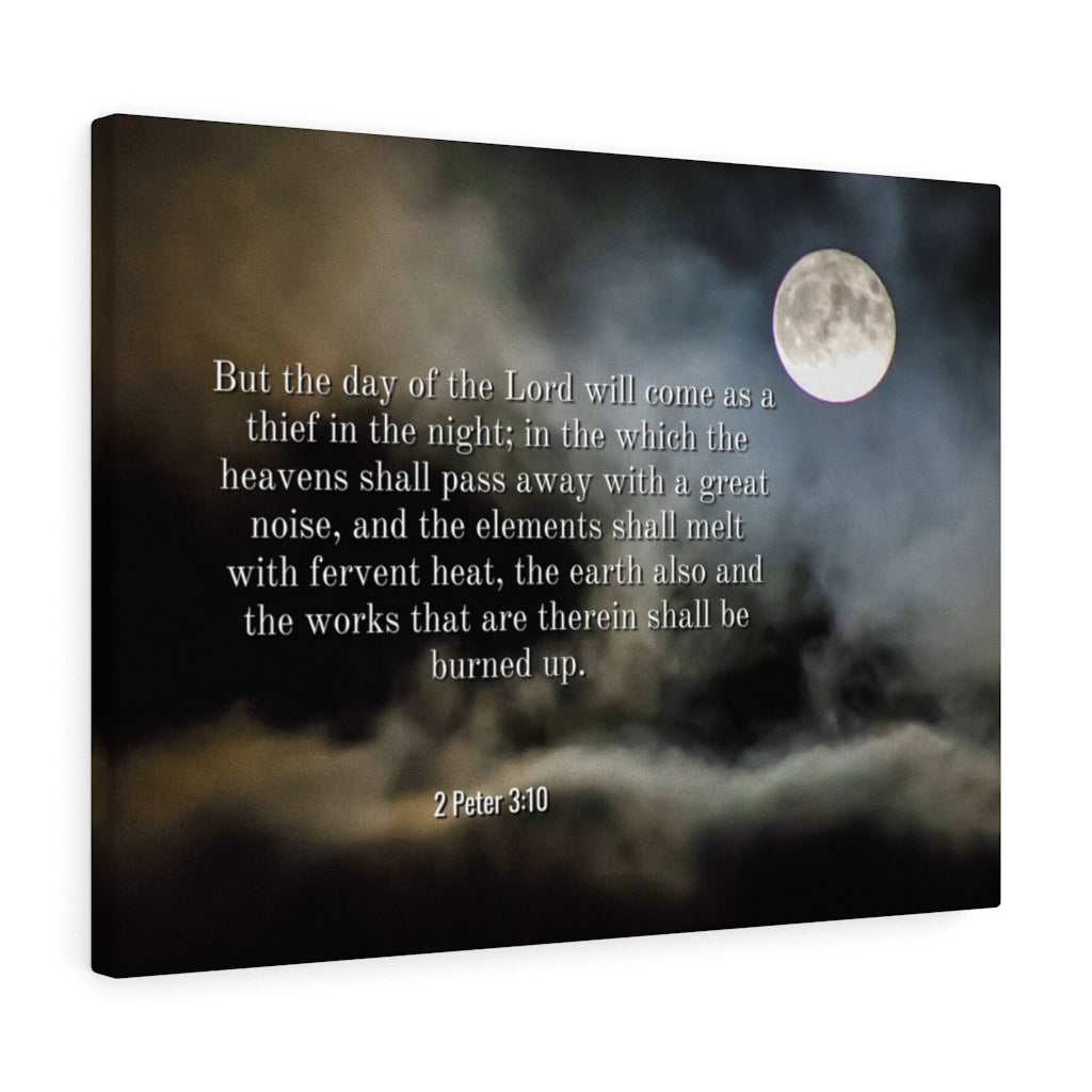 Scripture Walls Day Of The Lord 2 Peter 3:10 Bible Verse Canvas Christian Wall Art Ready to Hang Unframed-Express Your Love Gifts