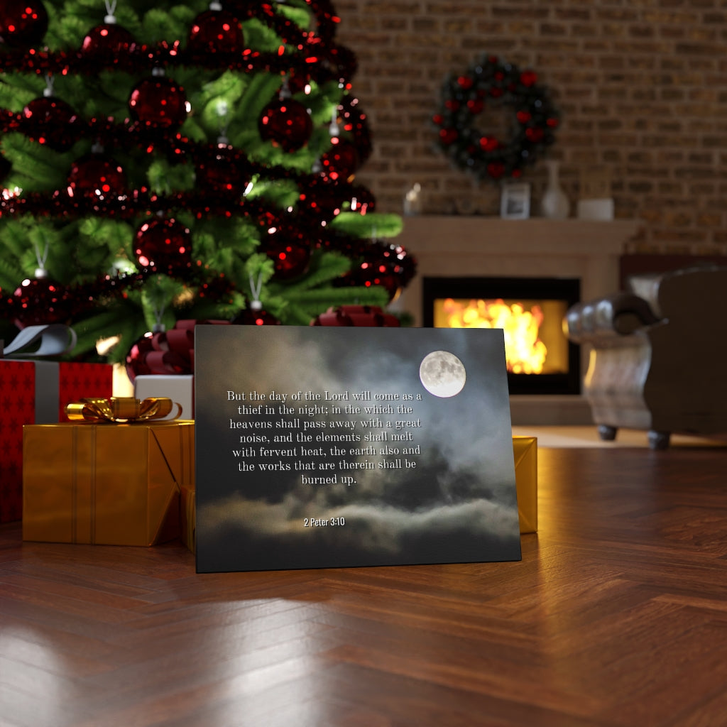 Scripture Walls Day Of The Lord 2 Peter 3:10 Bible Verse Canvas Christian Wall Art Ready to Hang Unframed-Express Your Love Gifts