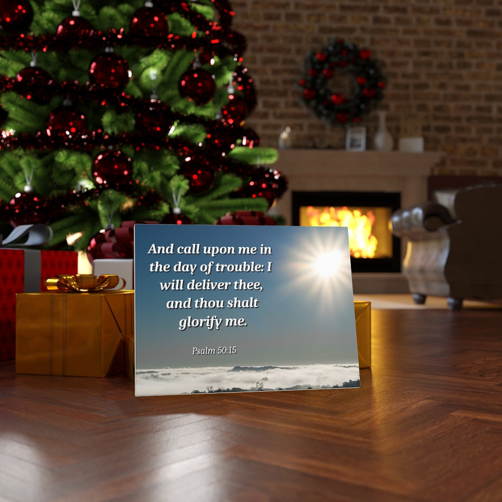 Scripture Walls Day Of Trouble Psalms 50:15 Bible Verse Canvas Christian Wall Art Ready to Hang Unframed-Express Your Love Gifts