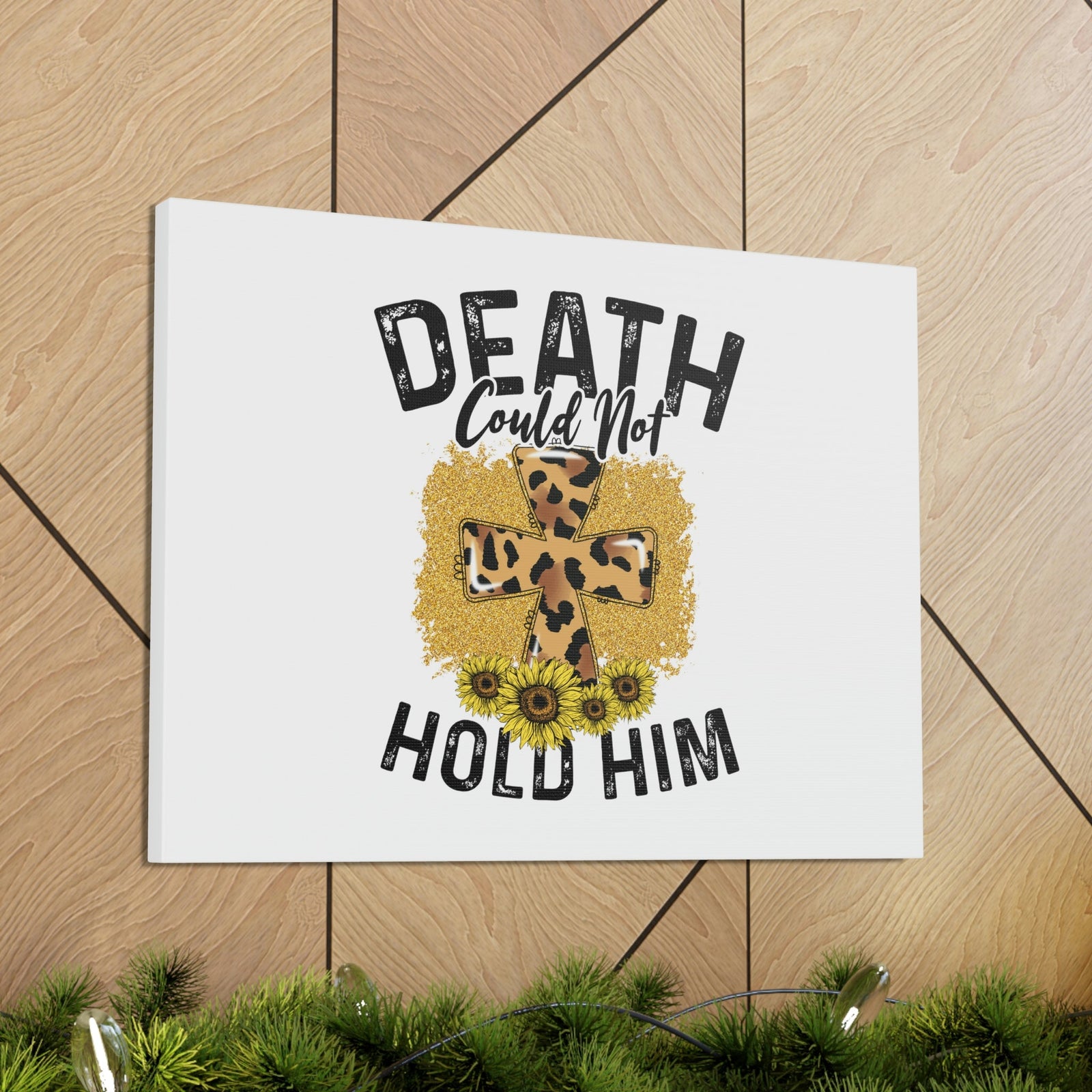 Scripture Walls Death Couldn't Hold Him 1 Corinthians 15:55-57 Animal Print Christian Wall Art Bible Verse Print Ready to Hang Unframed-Express Your Love Gifts