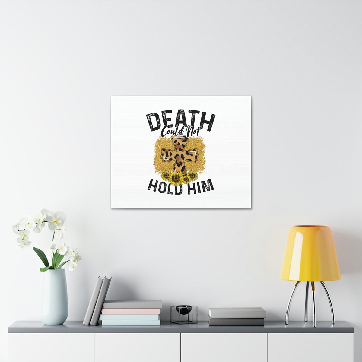 Scripture Walls Death Couldn't Hold Him 1 Corinthians 15:55-57 Animal Print Christian Wall Art Bible Verse Print Ready to Hang Unframed-Express Your Love Gifts