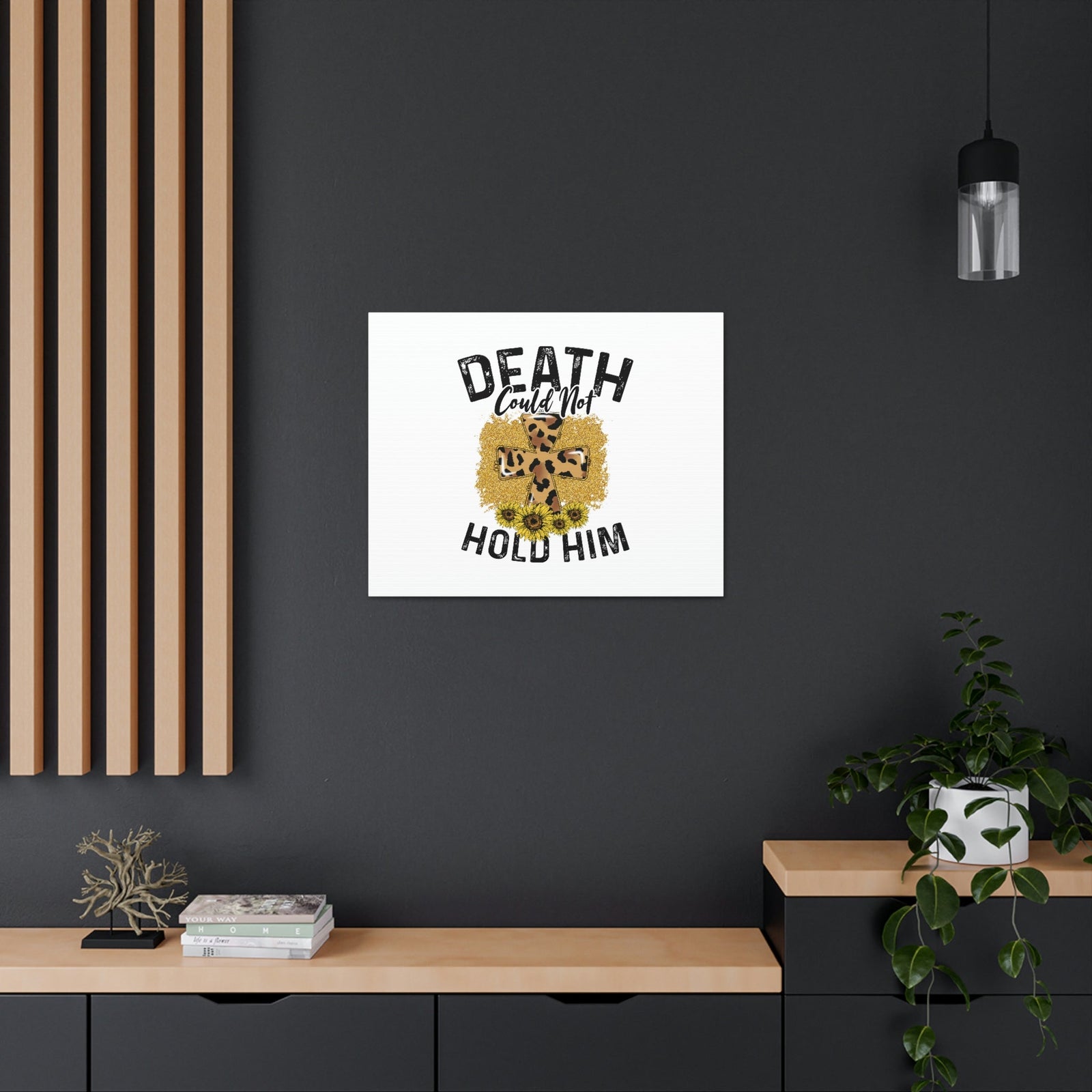 Scripture Walls Death Couldn't Hold Him 1 Corinthians 15:55-57 Animal Print Christian Wall Art Bible Verse Print Ready to Hang Unframed-Express Your Love Gifts