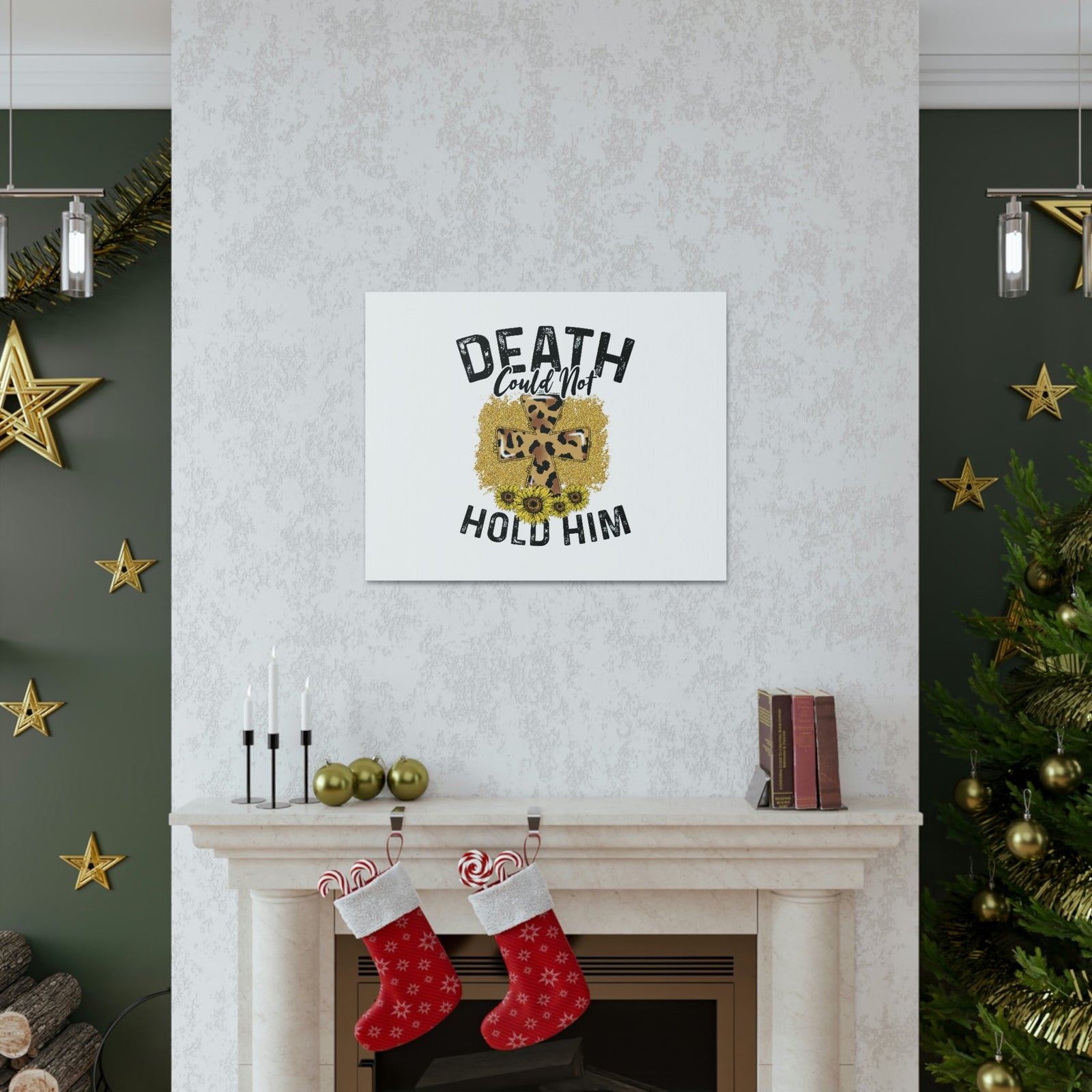 Scripture Walls Death Couldn't Hold Him 1 Corinthians 15:55-57 Animal Print Christian Wall Art Bible Verse Print Ready to Hang Unframed-Express Your Love Gifts