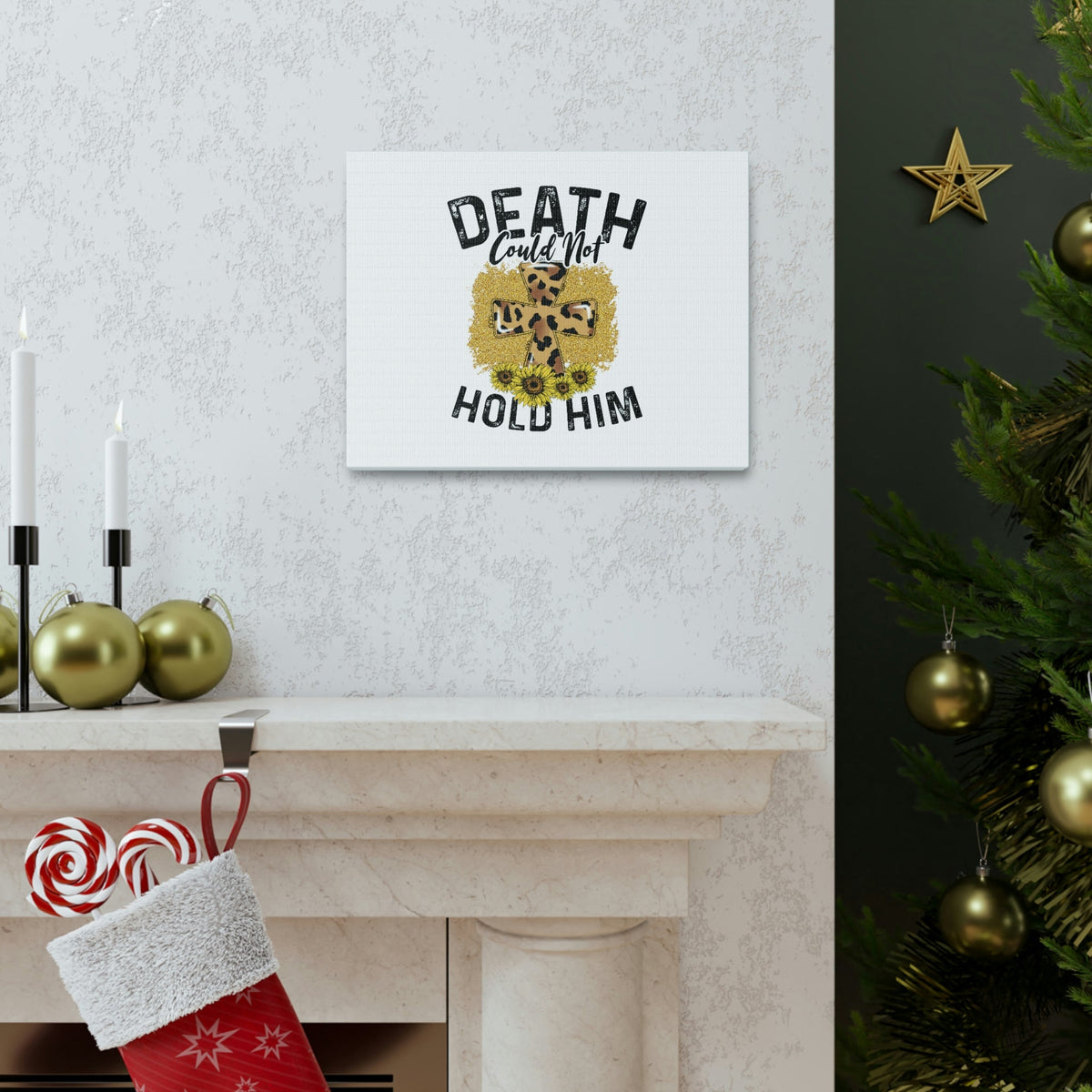 Scripture Walls Death Couldn't Hold Him 1 Corinthians 15:55-57 Animal Print Christian Wall Art Bible Verse Print Ready to Hang Unframed-Express Your Love Gifts