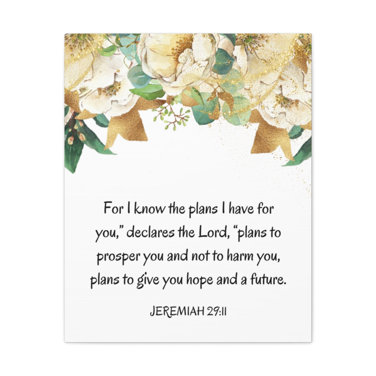 Scripture Walls Declares The Lord Jeremiah 29:11 Bible Verse Canvas Christian Wall Art Ready to Hang Unframed-Express Your Love Gifts