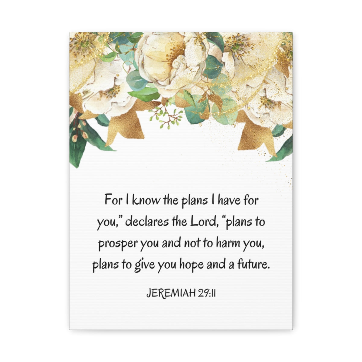 Scripture Walls Declares The Lord Jeremiah 29:11 Bible Verse Canvas Christian Wall Art Ready to Hang Unframed-Express Your Love Gifts