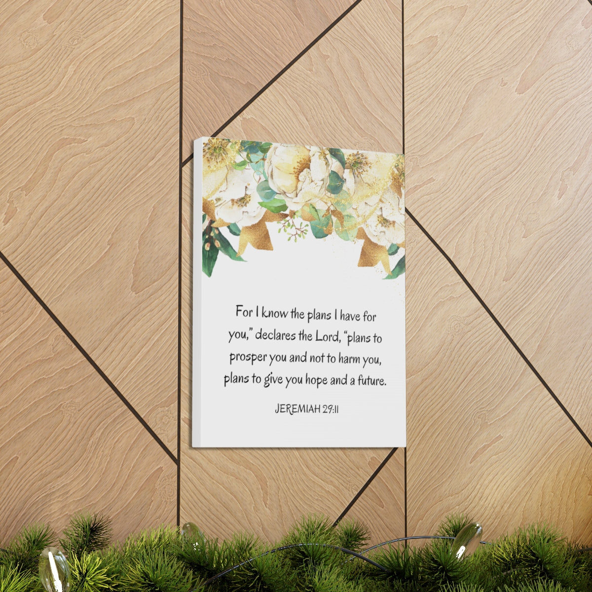 Scripture Walls Declares The Lord Jeremiah 29:11 Bible Verse Canvas Christian Wall Art Ready to Hang Unframed-Express Your Love Gifts