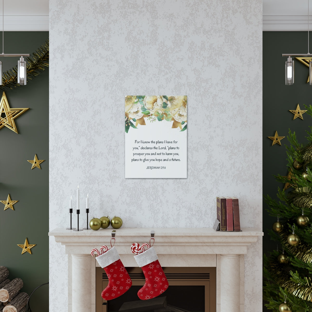 Scripture Walls Declares The Lord Jeremiah 29:11 Bible Verse Canvas Christian Wall Art Ready to Hang Unframed-Express Your Love Gifts