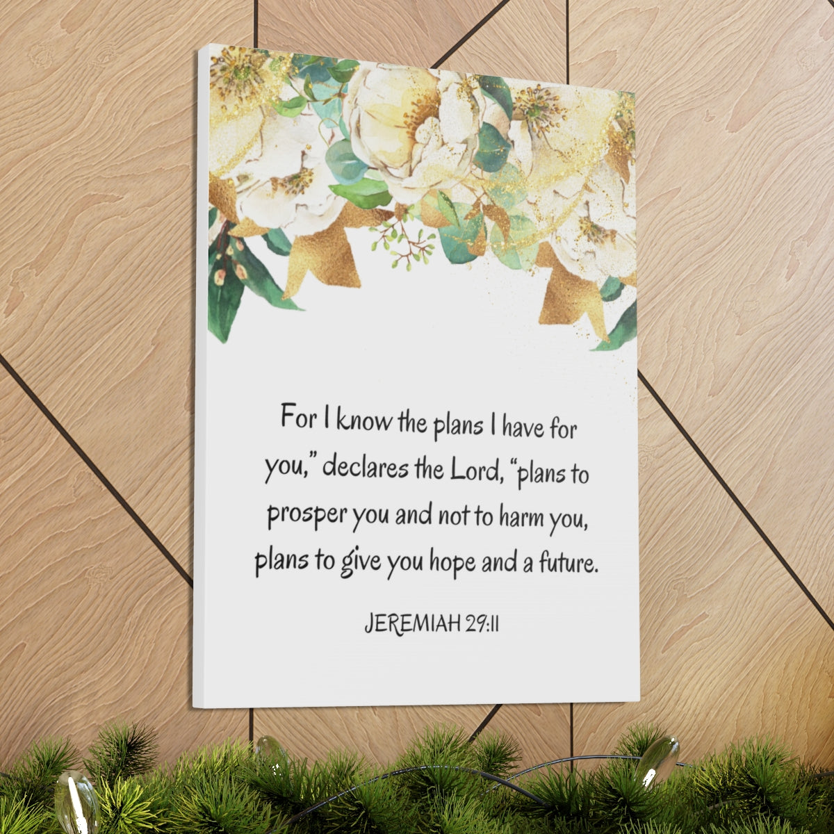 Scripture Walls Declares The Lord Jeremiah 29:11 Bible Verse Canvas Christian Wall Art Ready to Hang Unframed-Express Your Love Gifts