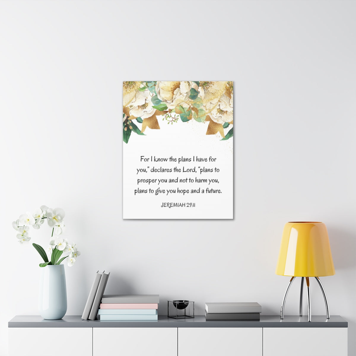 Scripture Walls Declares The Lord Jeremiah 29:11 Bible Verse Canvas Christian Wall Art Ready to Hang Unframed-Express Your Love Gifts