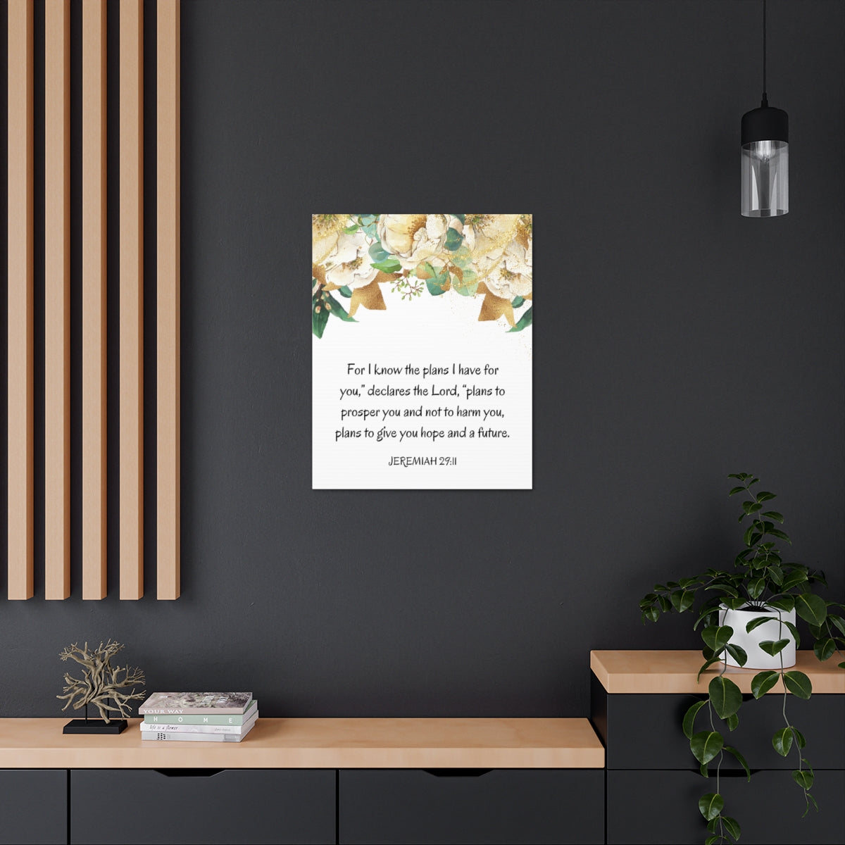 Scripture Walls Declares The Lord Jeremiah 29:11 Bible Verse Canvas Christian Wall Art Ready to Hang Unframed-Express Your Love Gifts